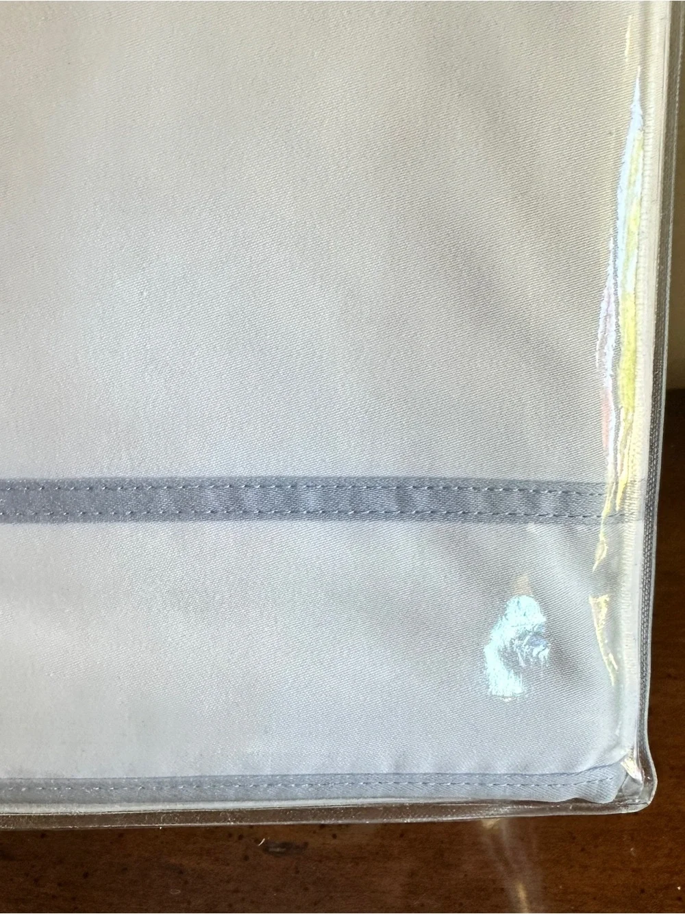 NIP Ralph Lauren Spencer King Duvet Cover White w Light Cornflower Blue Trim - Picture 8 of 11